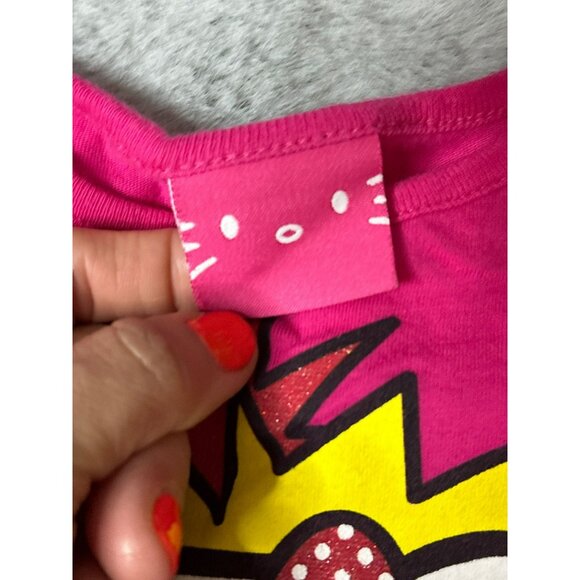 Hello Kitty by Sanrio 24M Toddler Girl LS T-Shirt Heart Floral Bow Hot Pink - Picture 5 of 7